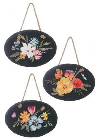 Floral Meadow Slate Wall Hanging