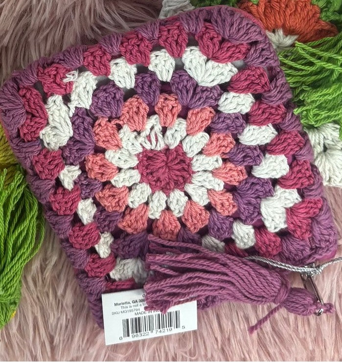 Crochet Flower Granny Square Coin Purse