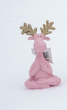 Pink Resin Yoga Deer Tabletop decor