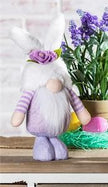Hop Into Spring Table Decor Fabric Gnome with Bunny Ears