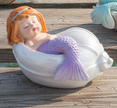 Sleeping Baby Mermaids in Shells Figurines