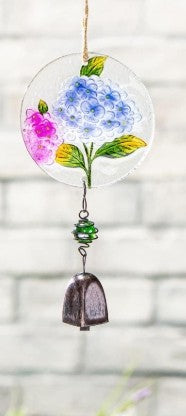 Floral Glass Sun Catcher with Bell