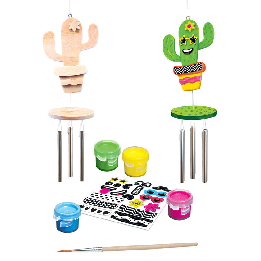 Cactus Wind Chime Wood Paint Set-3y+
