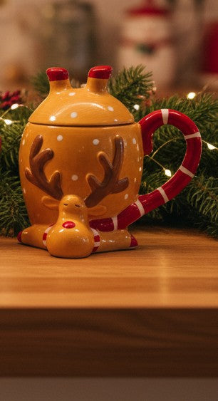 Festive Christmas Mugs with lids