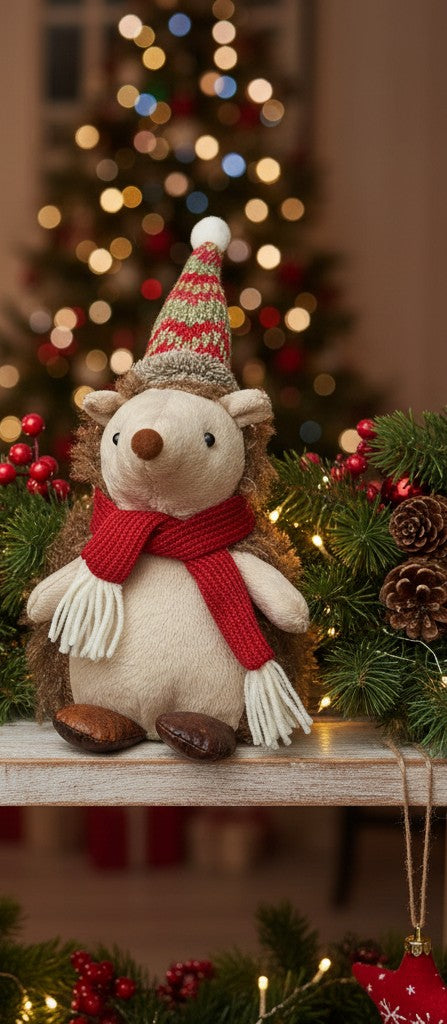 Christmas Hedgehog Tabletop Plush