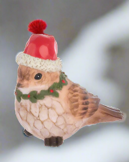 Nature's Noel Bird with Hat Figurines