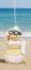Resin Coastal Christmas Sand Snowman Ornament