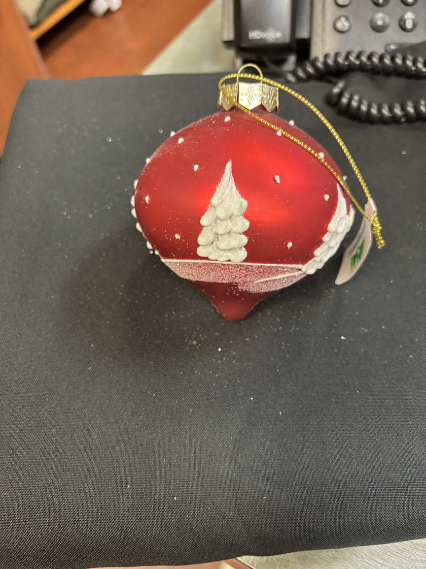 Glass Winter Scene Ornament