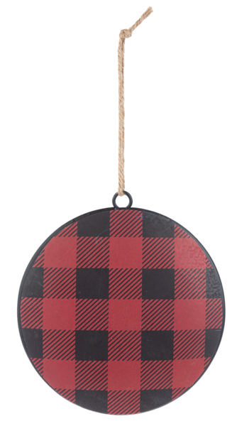 Buffalo Plaid Disc Ornament