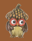 Little Wise Acorn Hat Owl Token Charm