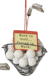 Basket of Golf Balls ornament