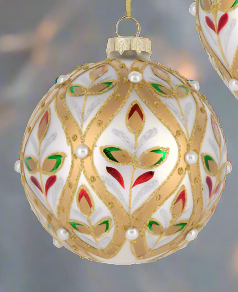 Glass Ornament with pearls