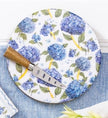 Wooden Cheese Board with Knife, Hydrangea,