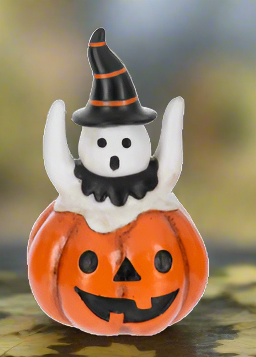 Halloween Ghost in Pumpkin Figurine