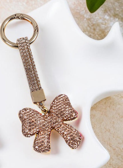 Bedazzled Bow Purse Charm/Key Ring