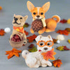 Fall puppy figurines