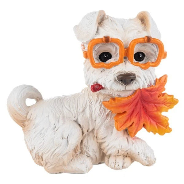 Fall puppy figurines