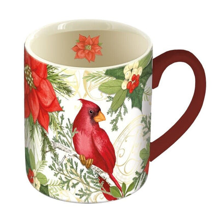 Ponsettia Cardinal 14oz Ceramic Boxed Mug