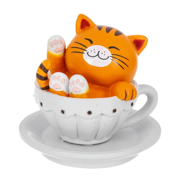 Cat Cafe resin figurines