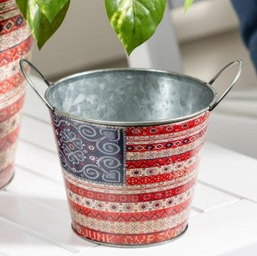 Americana BOHO Metal Planter