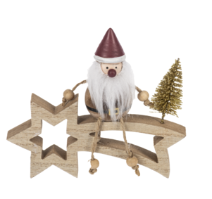 Santa & Snowman on Shooting Star Figurines