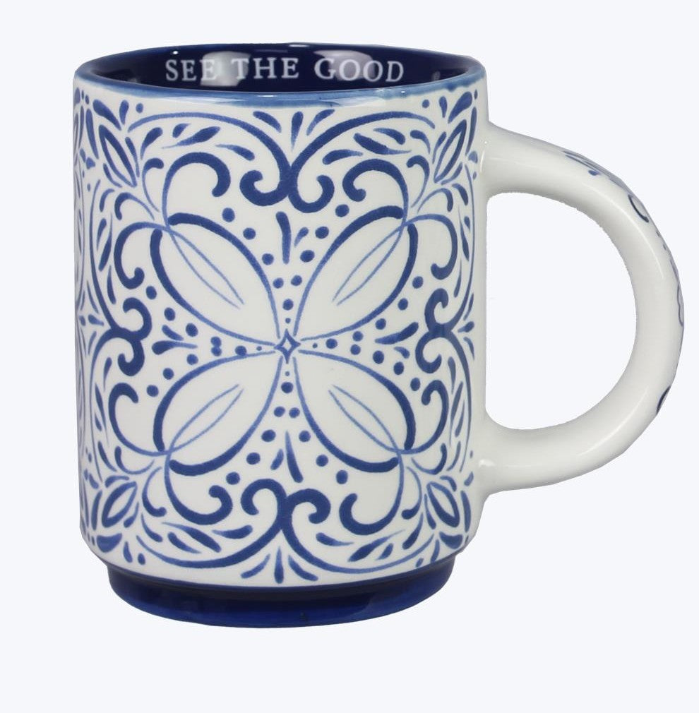 Ceramic Blue and White Talavera Mug
