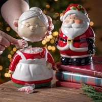 Mr. and Mrs. Claus cookie jar set