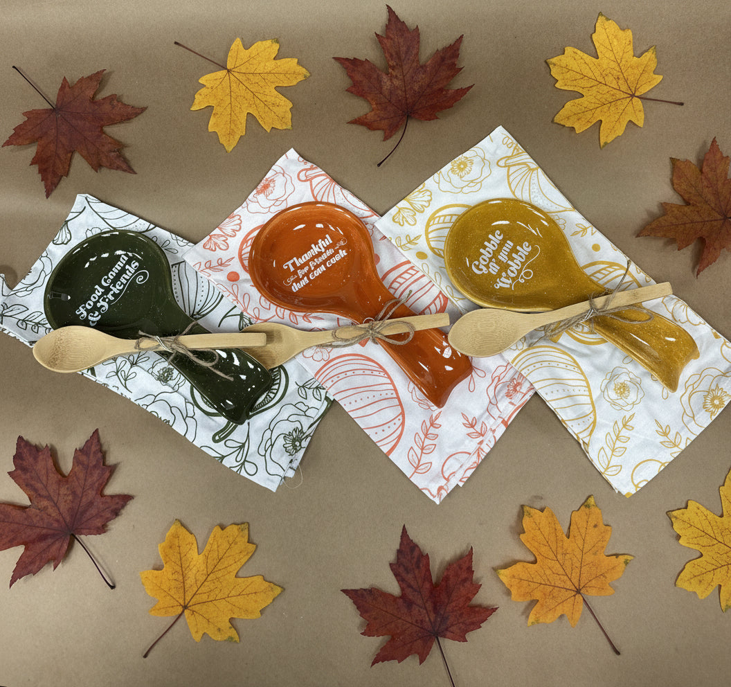 Fall spoon rest and towel set