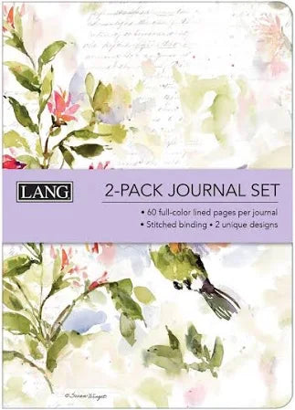 Hummingbird Floral two pack journals