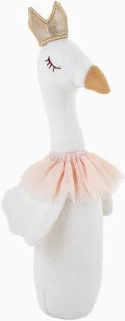 Swan plush baby rattle