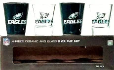 Philadelphia Eagles 4-Piece Ceramic Shot Glass Set