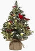 12 inch frosted pine tree in burlap bag