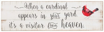 When A Cardinal Appears Plaque - Horizontal