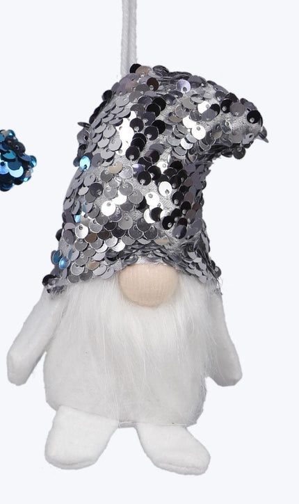 Fabric Gnome with Sequin Bead Hat Ornament