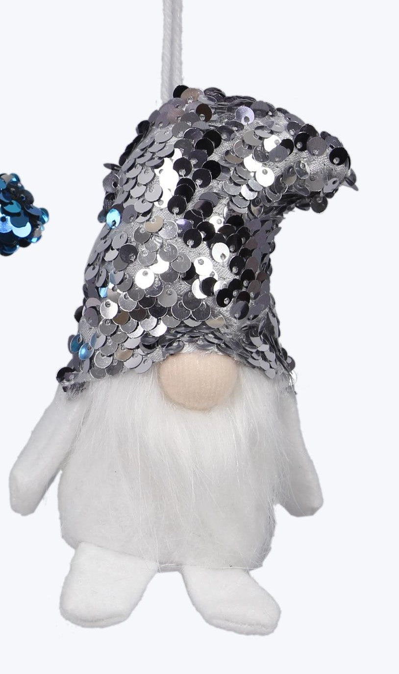 Fabric Gnome with Sequin Bead Hat Ornament