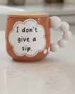 Ceramic Humor Thought Bubble Mugs with Bamboo Lid/coaster