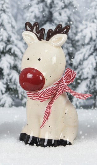 Ceramic Traditional Christmas  Reindeer Figurine
