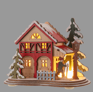 LED Light Up Village House Figurines