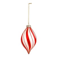 Red and White striped ornament