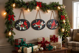 Oval Slate Cardinal Christmas Wall Hanging