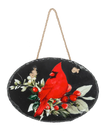 Oval Slate Cardinal Christmas Wall Hanging