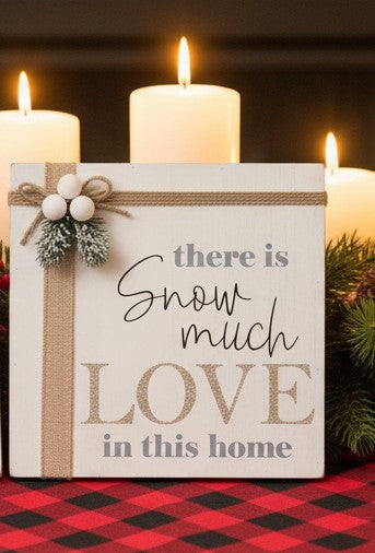 White Wooden Christmas Box Signs