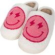 Hot Pink Lightning Happy Face Slippers