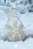 LED Glass and Gold Angel Ornament