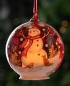 LED Snowman Glass Ornaments