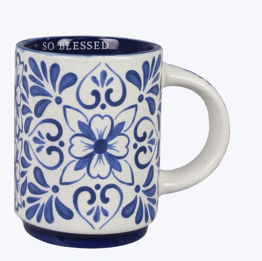 Ceramic Blue and White Talavera Mug