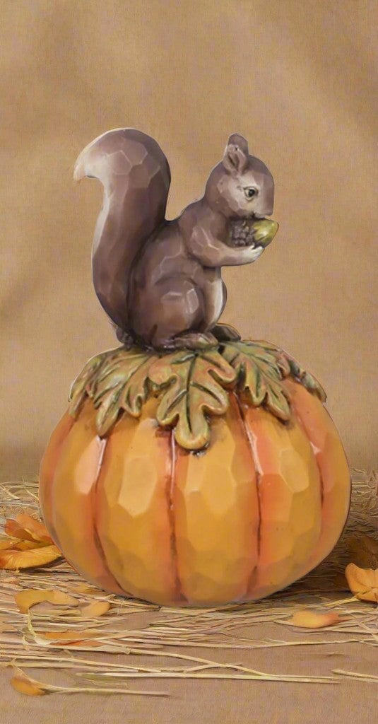 Fall table decor squirrel or Fox on pumpkin