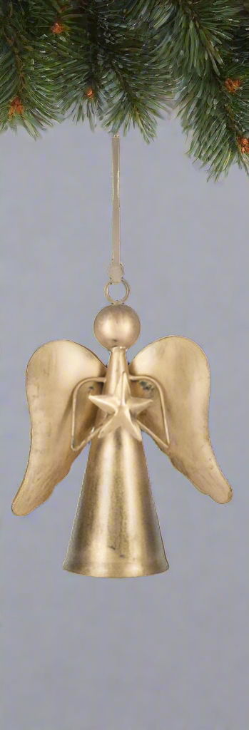 Large Gold Angel Bell Ornament