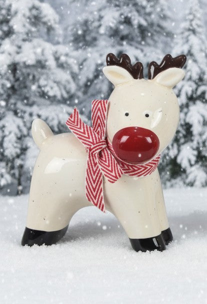 Ceramic Traditional Christmas  Reindeer Figurine
