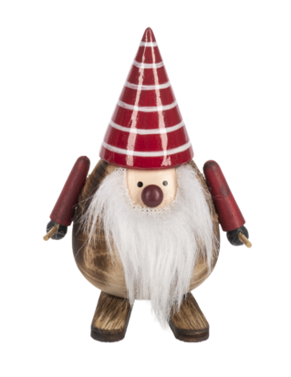 Santa Gnome on Skis Figurines